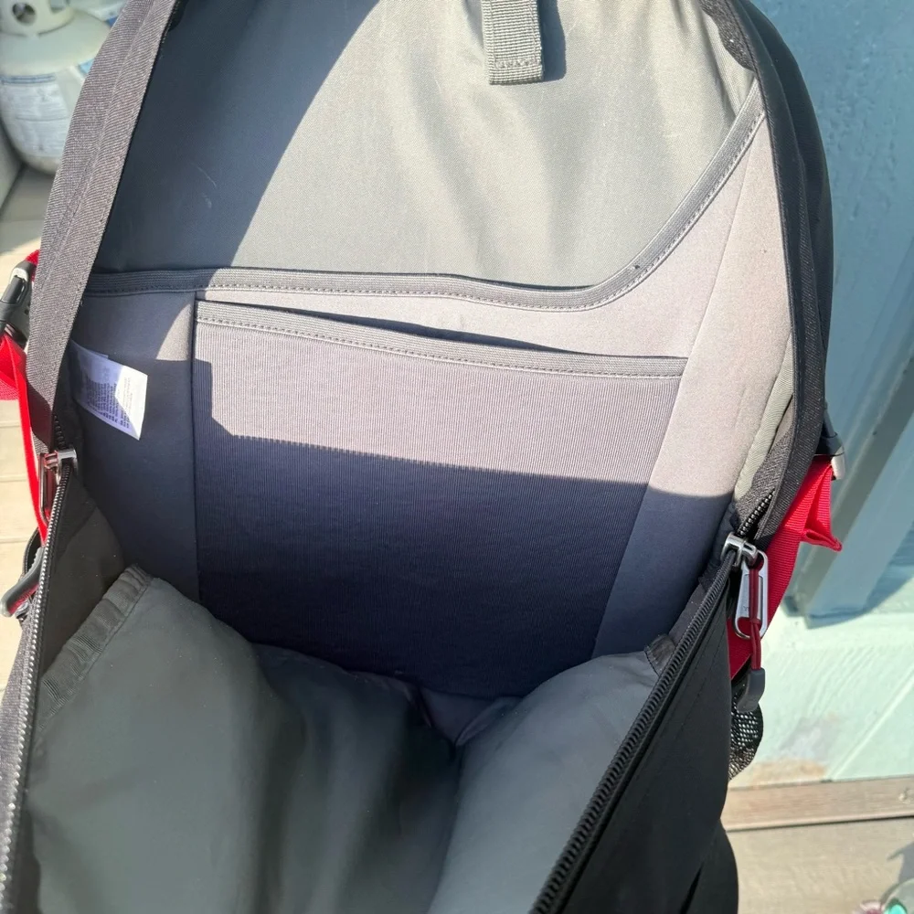 The North Face Muirs Red and Black Backpack